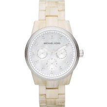 Michael Kors Ladies Stainless Steel Case Plastic Resin Band Mother of Pearl Dial MK5625