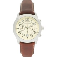 Michael Kors Mercer Watch Leather Strap MK8292 Brown