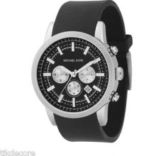 Michael Kors Mk8040 Oversized Black Silicone Chronograph Watch