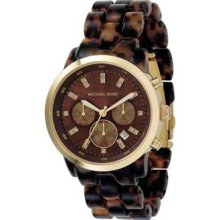 Michael Kors Resin Chronograph Watch Tortoise