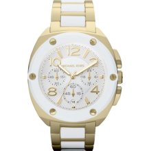 Michael Kors Tribeca Gold and White Chronograph Watch - Gold/White