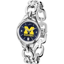 Michigan Wolverine watch : Michigan Wolverines Ladies Stainless Steel Eclipse Open Link Watch