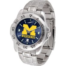 Michigan Wolverines Sport Steel Band AnoChrome-Men's Watch