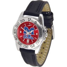 Mississippi Rebels NCAA AnoChrome Sport Ladies Watch (Leather Ba