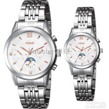 Mix Wholesale Luxury Unisex White Dial Silver Stainless Quartz Antiq