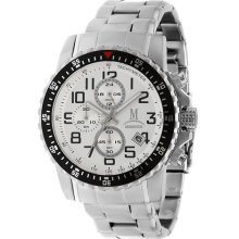 Momentus Silver Tone Stainless Steel White Dial Chronograph Men' ...