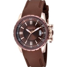 Momentus Stainless Steel with Brown Rubber Band Brown Dial Women ...