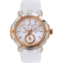 Momentus Steel With White Leather White Chronograph Women's Watch X601r-03br