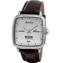 Moschino Cheap And Chic Mens Quartz Brown Leather Designer Dress Watch Mw0181