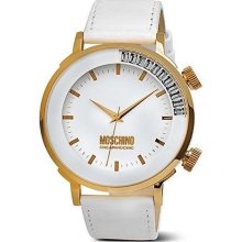 Moschino Chic & Cool Quartz White Dial Leather Strap Watch Mw0247