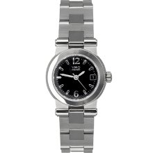 Movado Vizio Sport Ladies Watch - Stainless - Black Face 1604446