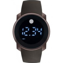 Movado Watches Digital Bold Dual Time Multi-Function Brown Silicone B