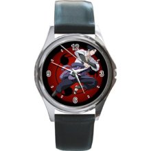 Naruto Shippuden Sasuke Uchiha Sharingan Chidori Manga Anime Leather wrist watch