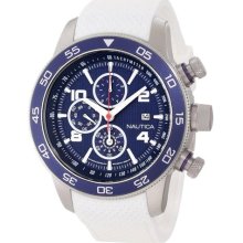 Nautica Men's Sport N20104G White Silicone Quartz Watch with Blue Dial