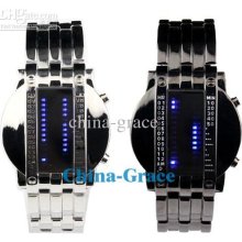 New Arrival 2012 Led Digital Binary Stainless Steel Sport Wrist Watc