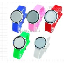 New Fashion Led Watch Mirror Round Watch Unisex Lovers Watches Gift