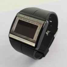 New Fashion Men Wonen's Flash LED TOUCH SCREEN Sport Watch Black