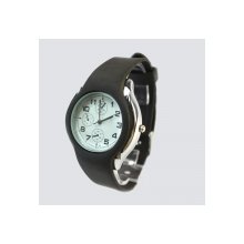 New Mini 3 Compass Personalized Fashion Design Rubber Wrist Watch with Digital Scale Black