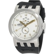 Newinvicta Men's Dna Vintage White Dial Black Silicone Watch 10388