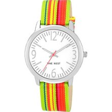 Nine West Women's Ribbon Strap Green Watch Women's