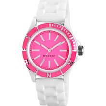 Nine West Women's Silicon Strap Pink Watch Women's