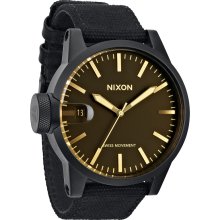 Nixon Chronicle Watch in MatteBlack/OrangeTint