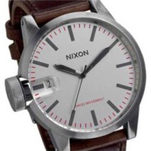 Nixon Men's Chronicle A1271113-00 Brown Leather Quartz Watch with ...