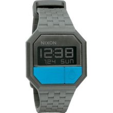 Nixon Men's Rubber Re-Run A169638-00 Grey Rubber Quartz Watch with Digital Dial