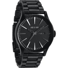 Nixon Men's Sentry SS A356001-00 Black Stainless-Steel Quartz Watch with Black Dial