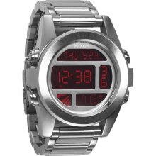 Nixon The Unit Ss Watch Silver/Red One Size For Men 20636014001