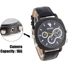 Oblique Three Circles Waterproof 16G Watch Camera Photo-Taking Digita