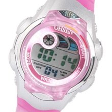 Ohsen Lovely Women Ladies Girls Pink Sport Wrist Watch