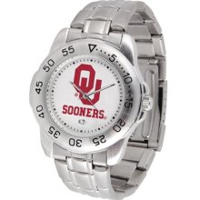 Oklahoma Sooners OU Mens Sports Steel Watch