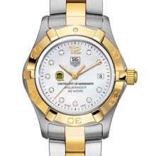 Ole Miss TAG Heuer Watch - Women's Two-Tone Aquaracer w/ Diamond Dial