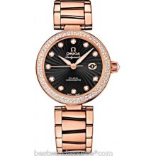 Omega Deville Ladymatic 425.65.34.20.51.001 18kt Rose Gold B&p Ret: $38,000