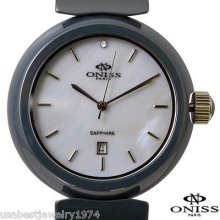 Oniss All Ceramic Swiss Movement Watch With Mother Of Pearl Dial On7703lrg