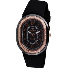 Oniss ON626-LRG BLK Women's Black Ceramic Diamond Watch