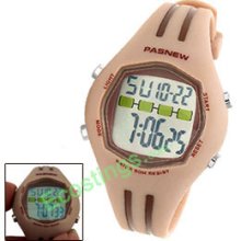 PASNEW Round Girl's Sports Digital Alarm Wrist Watch