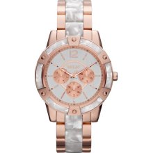 Payton Pearlized Aceate and Rose Gold-Tone Bracelet Watch