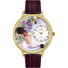 Personalized Birthstone February Unisex Watch - Gold