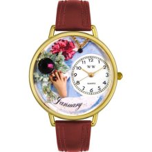 Personalized Birthstone January Unisex Watch - Black Padded