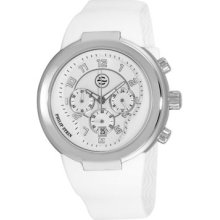 Philip Stein Watches Men's Active Chronograph White Dial White Rubber