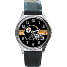 Pittsburgh Steelers Unisex Silver-Tone Round Metal Watch 13