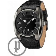 Police Men's New Hampshire, Black Dial, Black Leather Strap 13752JSU/02 Watch