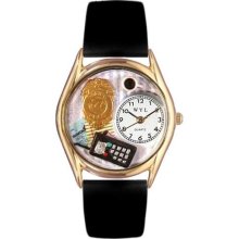 Police Officer Black Leather And Goldtone Watch ...