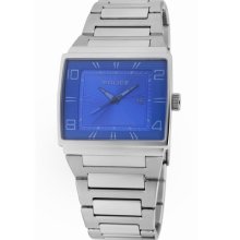 Police Pl-12697jvs-03m Men's Evade Blue Dial Stainless Steel Rectangular Watch