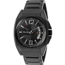 Police Watches Men's Interstate Black Dial Black IP Stainless Steel B