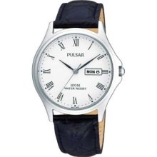 Pulsar Gentâ€™s Black Leather Strap PXF293x1 Watch