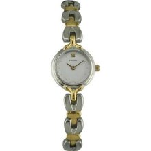 Pulsar Ladies Two Tone Dress White Dial Quartz PPGC76X