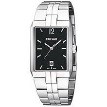 Pulsar Steel Date Bracelet Black Dial Men's Watch #PXDB49